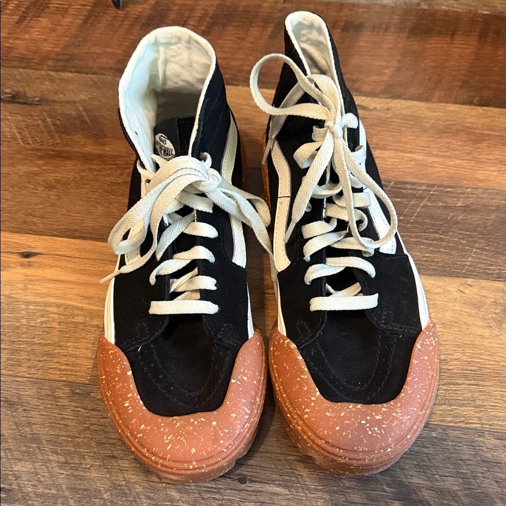 Vans Black and Brown High-Top Sneakers